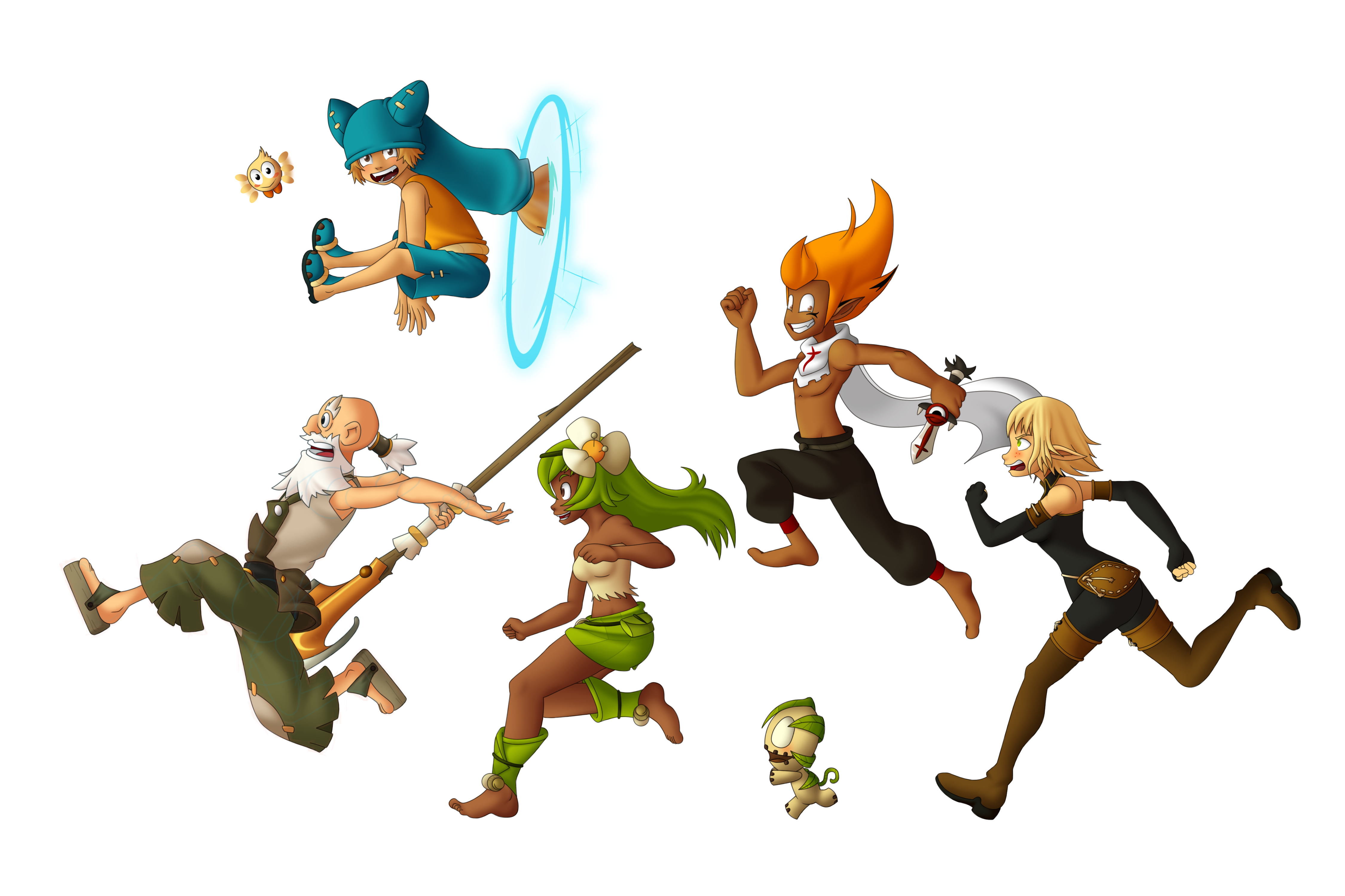 Wakfu characters running